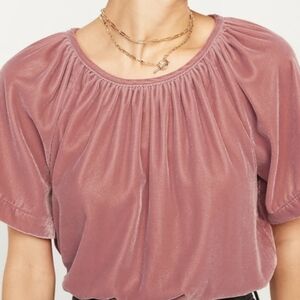 Old Navy Shirred Velvet Short-Sleeve Top